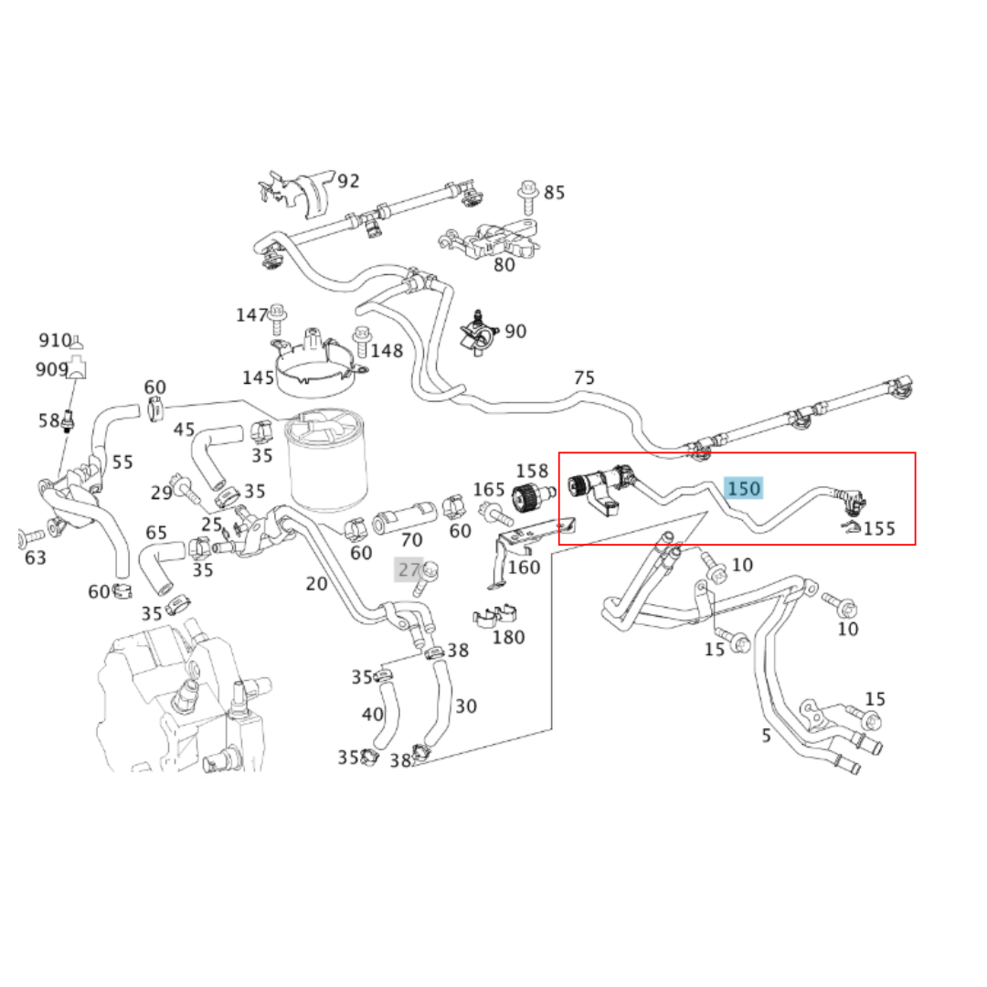 Collector Fuel Line to Fuel Filter Separation Point Line 6420701238