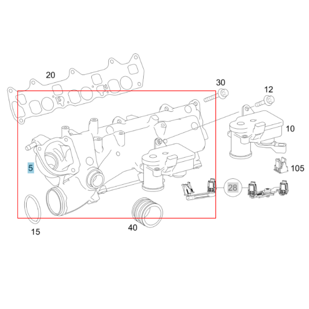 Genuine Mercedes Passenger Right Intake Manifold with Servo OM642 3.0L V6