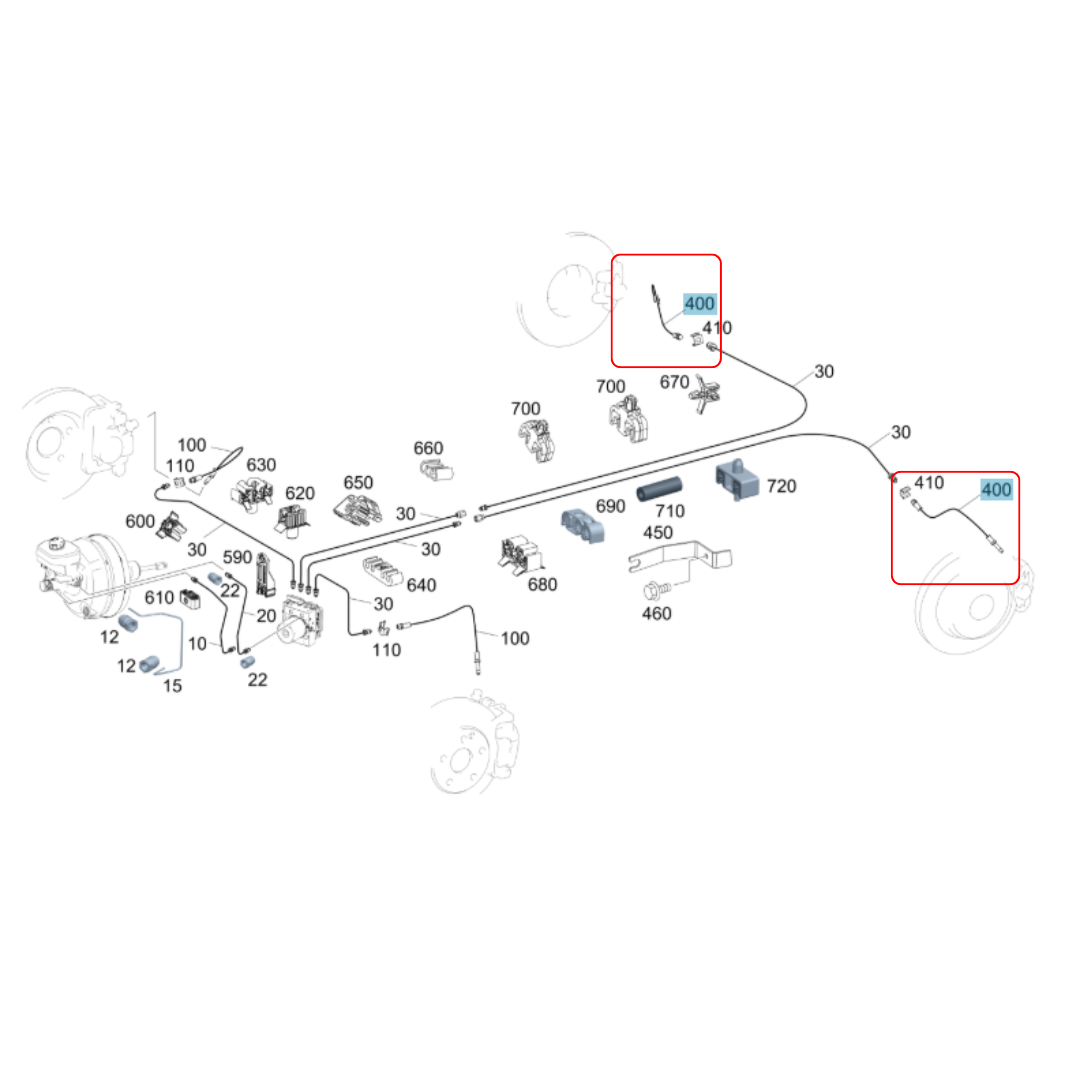 Genuine Mercedes-Benz Rear Brake Hose 9074283000 for Sprinter 2019-2024