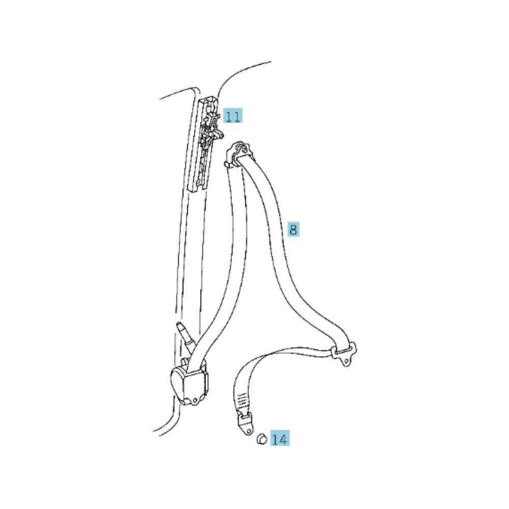 Passenger Side Front Seat Belt with Adjustment for Sprinter T1N 2002-2006