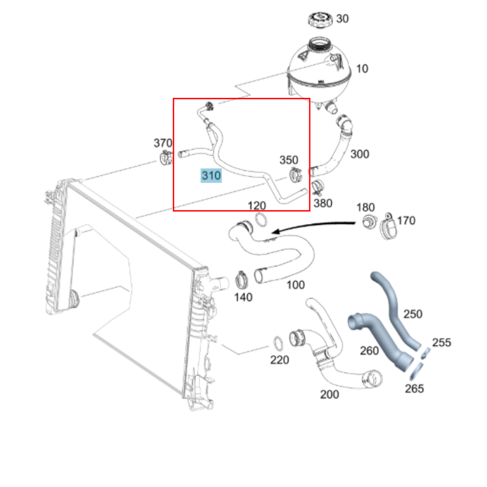 Coolant Bleed Line Vent Hose A9075010500 for Sprinter 2019-2025