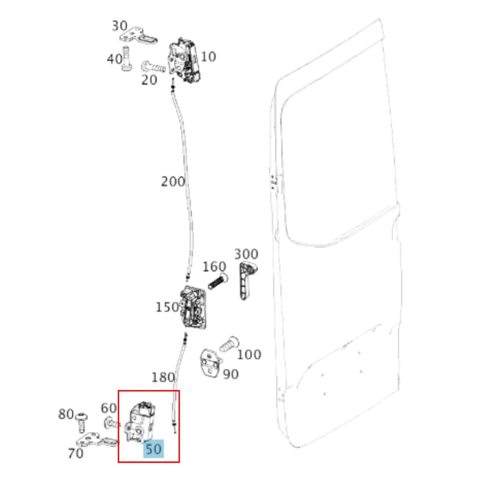Rear Door Lock Latch for Sprinter 2019-2024