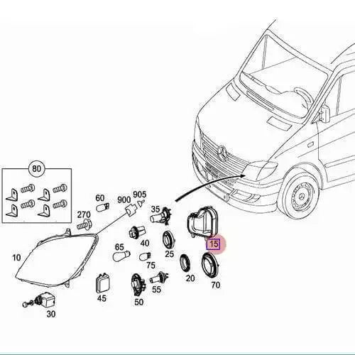 Right Headlight Cover for Sprinter 2007-2018