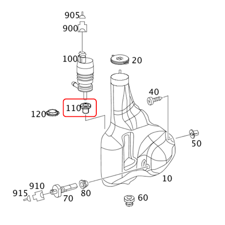 Genuine  Windshield Washer Pump Grommet