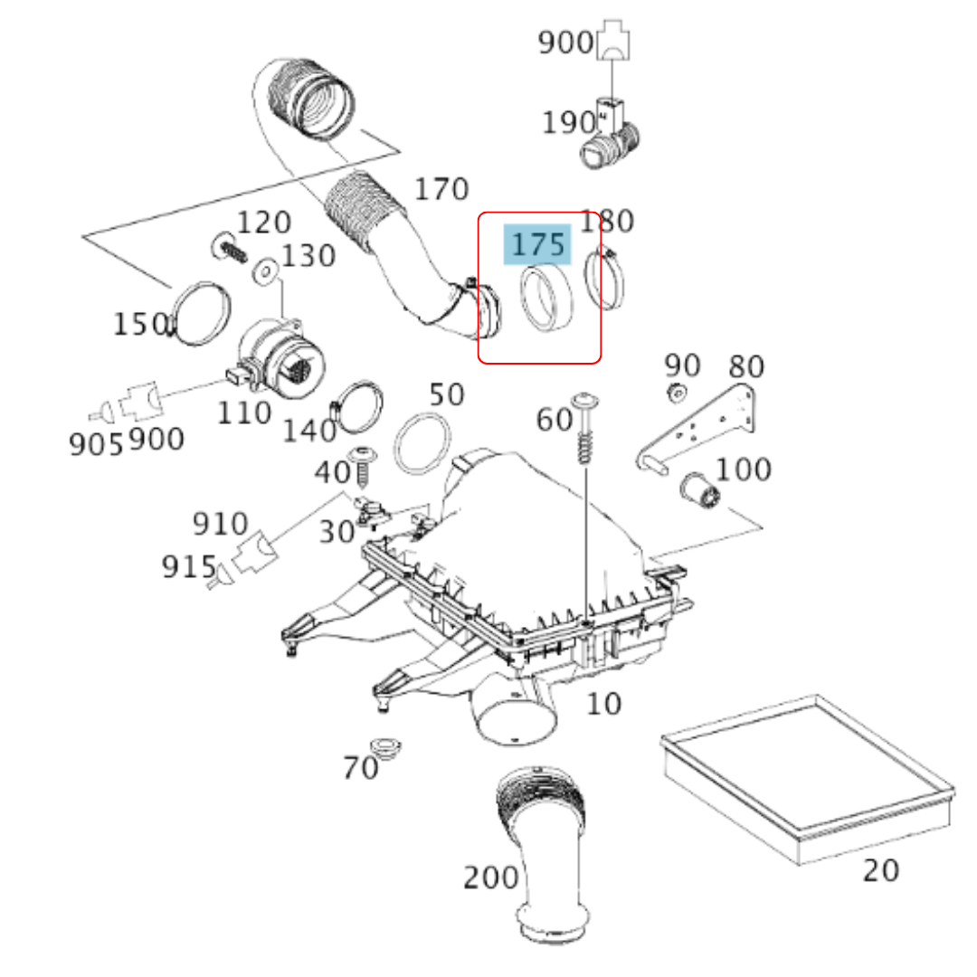 Engine Air Intake Hose Seal for Sprinter 2007 - 2012