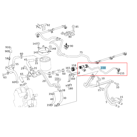 Collector Fuel Line to Fuel Filter Separation Point Line 6420701238