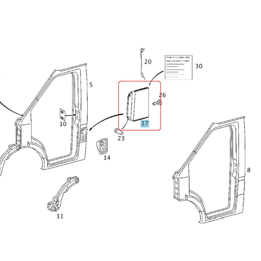 Genuine Mercedes-Benz Fuel Filler Flap Door with Spring for Sprinter 2004-2006