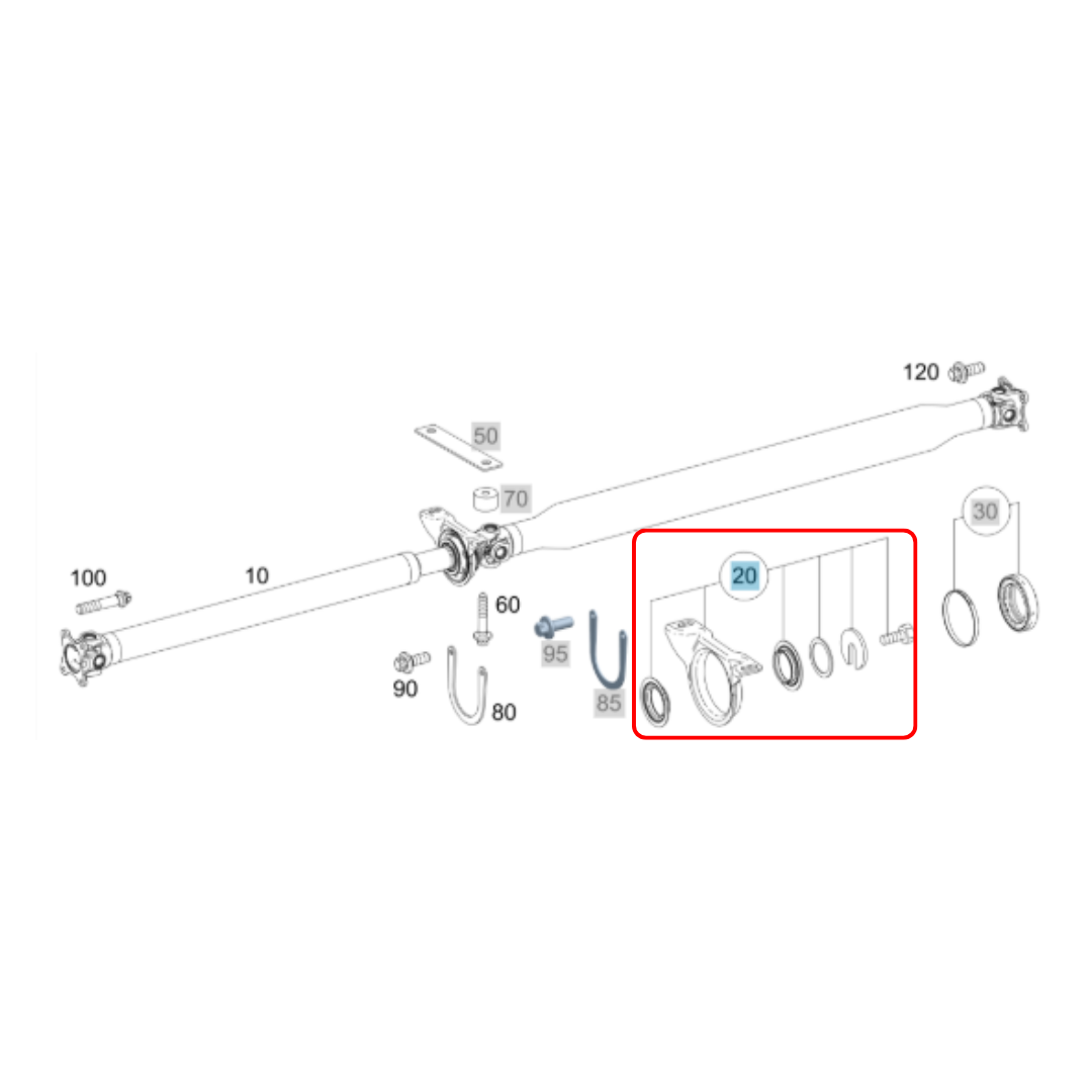 Center Support Drive Shaft Bearing for Sprinter 2007-2025