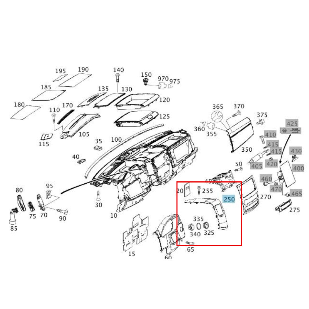 Genuine Mercedes-Benz Sprinter Left Central Dashboard Panel