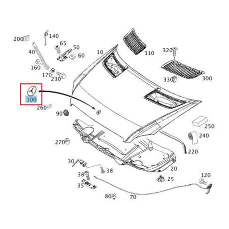 Genuine Front Hood Badge Emblem for Sprinter 2007-2013