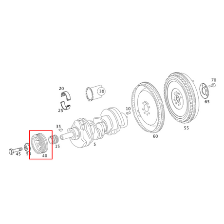 Crankshaft Pulley / Harmonic Balancer / Vibration Damper for Sprinter V6 OM 642 2007-2019