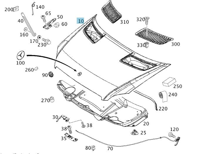 Engine Hood Panel Cover Bonnet for Sprinter 2007-2013