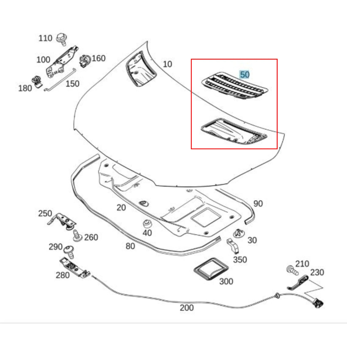Genuine Left Ventilation Hood Grille for Sprinter 2019-2023 9108360000