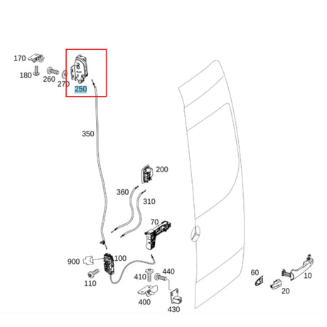 Rear Door Lock Latch for Sprinter 2019-2024